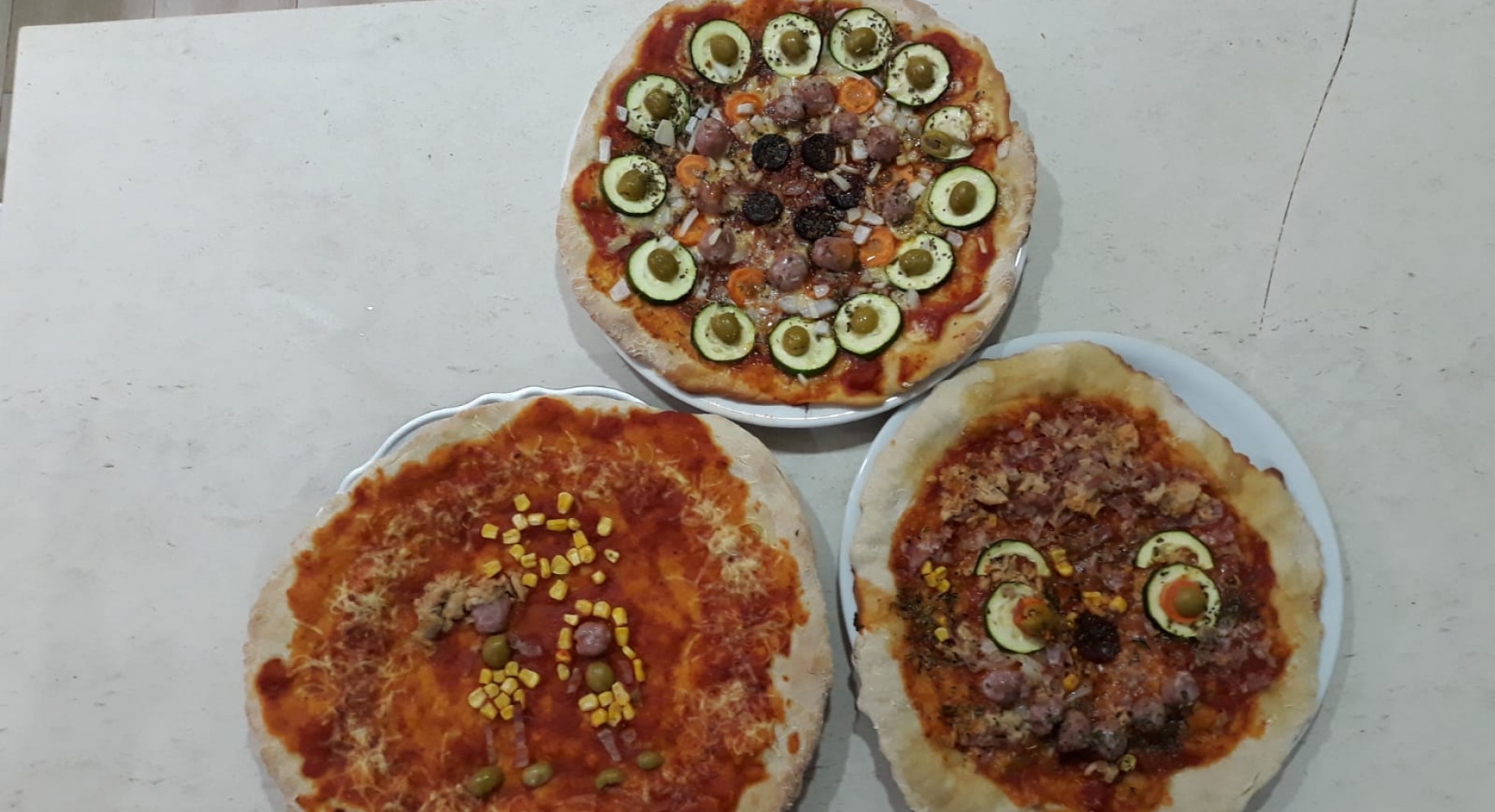 Homemade pizzas